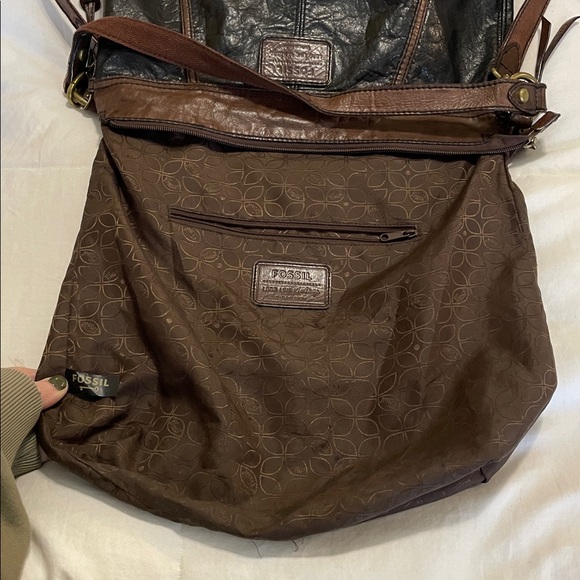 Fossil |Heritage |"Long Live Vintage"|Two-Tone | Leather |Crossbody/Shoulder Bag - Picture 11 of 16